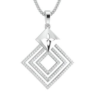 Triple Square Design Diamond Pendant